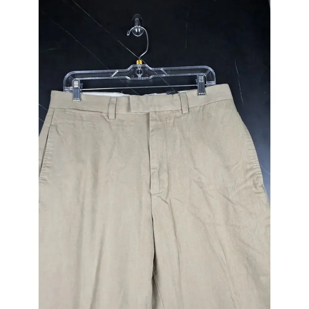 Banana Republic Pants Men’s 33x25 Tan Cotton Wool Blend Dress Trousers Wide Leg